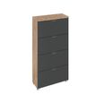 Rauch Aditio 4 Drawer Narrow Chest - Sonoma Oak and Metallic Dark Grey