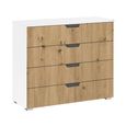 Aditio Wide Chest - 4 Drawer - Alpine White & Artisan Oak