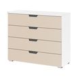 Aditio Wide Chest - 4 Drawer - Alpine White & Champagne