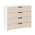 Aditio Wide Chest - 4 Drawer - Alpine White & Champagne