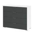 Aditio Wide Chest - 4 Drawer - Alpine White & Metallic Dark Grey