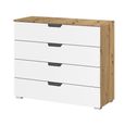 Aditio Wide Chest - 4 Drawer - Artisan Oak & Alpine White