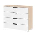 Aditio Wide Chest - 4 Drawer - Champagne & Alpine White