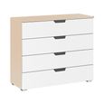 Aditio Wide Chest - 4 Drawer - Champagne & Alpine White
