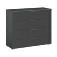 Aditio Wide Chest - 4 Drawer - Metallic Dark Grey