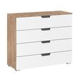 Aditio Wide Chest - 4 Drawer - Sonoma Oak & Alpine White
