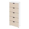 Aditio Tall Chest - 5 Drawer - Alpine White & Champagne