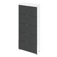 Aditio Tall Chest - 5 Drawer - Alpine White & Metallic Dark Grey