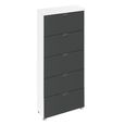 Aditio Tall Chest - 5 Drawer - Alpine White & Metallic Dark Grey