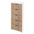 Aditio Tall Chest - 5 Drawer - Alpine White & Sonoma Oak