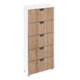 Aditio Tall Chest - 5 Drawer - Alpine White & Sonoma Oak