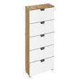 Aditio Tall Chest - 5 Drawer - Artisan Oak & Alpine White