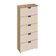 Aditio Tall Chest - 5 Drawer - Artisan Oak & Champagne