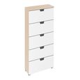 Aditio Tall Chest - 5 Drawer - Champagne & Alpine White