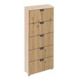 Aditio Tall Chest - 5 Drawer - Champagne & Artisan Oak
