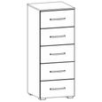 Aditio Tall Chest - 5 Drawer - Champagne & Metallic Dark Grey