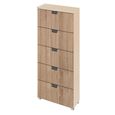 Aditio Tall Chest - 5 Drawer - Champagne & Sonoma Oak