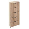 Aditio Tall Chest - 5 Drawer - Champagne & Sonoma Oak