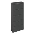 Aditio Tall Chest - 5 Drawer - Metallic Dark Grey