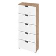 Aditio Tall Chest - 5 Drawer - Sonoma Oak & Alpine White