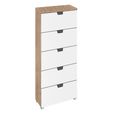 Aditio Tall Chest - 5 Drawer - Sonoma Oak & Alpine White