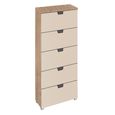 Aditio Tall Chest - 5 Drawer - Sonoma Oak & Champagne