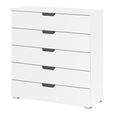 Aditio Wide Chest - 5 Drawer - Alpine White