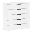 Aditio Wide Chest - 5 Drawer - Alpine White