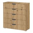 Aditio Wide Chest - 5 Drawer - Artisan Oak