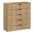 Aditio Wide Chest - 5 Drawer - Artisan Oak