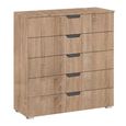 Aditio Wide Chest - 5 Drawer - Sonoma Oak
