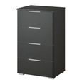 Rauch Alabama 4 Drawer Narrow Chest - Metallic Dark Grey