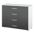 Rauch Alegro 4 Drawer Chest - Alpine White and Metallic Dark Grey