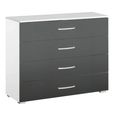 Rauch Alegro 4 Drawer Chest - Alpine White and Metallic Dark Grey