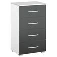Rauch Alegro 4 Drawer Narrow Chest - Alpine White and Metallic Dark Grey