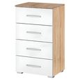 Rauch Alegro 4 Drawer Narrow Chest - Sonoma Oak and Alpine White