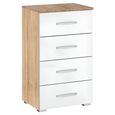 Rauch Alegro 4 Drawer Narrow Chest - Sonoma Oak and Alpine White