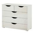 Rauch Arnstein 3+2 Drawer Chest - Alpine White and White High Gloss