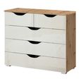 Rauch Arnstein 3+2 Drawer Chest - Artisan Oak and White High Gloss