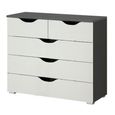Rauch Arnstein 3+2 Drawer Chest - Metallic Dark Grey and Alpine White