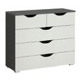 Rauch Arnstein 3+2 Drawer Chest - Metallic Dark Grey and Alpine White