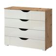 Rauch Arnstein 4 Drawer Chest - Artisan Oak and White High Gloss