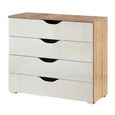 Rauch Arnstein 4 Drawer Chest - Sonoma Oak and White High Gloss