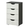 Rauch Arnstein 4 Drawer Narrow Chest - Metallic Dark Grey and Alpine White