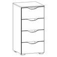 Rauch Arnstein 4 Drawer Narrow Chest - Metallic Dark Grey and Alpine White