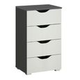 Rauch Arnstein 4 Drawer Narrow Chest - Metallic Dark Grey and Alpine White