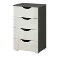 Rauch Arnstein 4 Drawer Narrow Chest - Metallic Dark Grey and White High Gloss