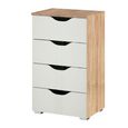 Rauch Arnstein 4 Drawer Narrow Chest - Sonoma Oak and Alpine White