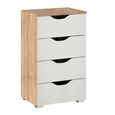 Rauch Arnstein 4 Drawer Narrow Chest - Sonoma Oak and Alpine White