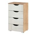 Rauch Arnstein 4 Drawer Narrow Chest - Sonoma Oak and White High Gloss
